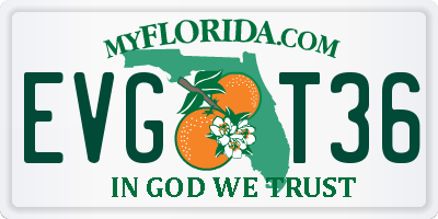 FL license plate EVGT36