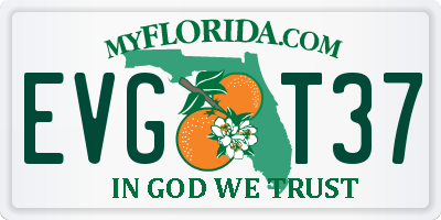 FL license plate EVGT37