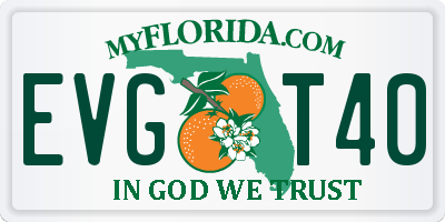 FL license plate EVGT40