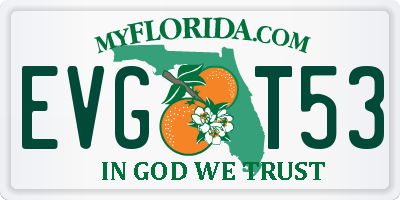FL license plate EVGT53