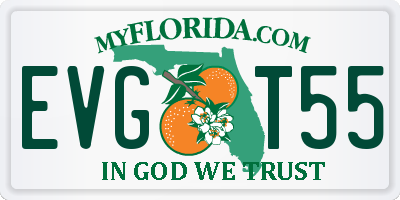 FL license plate EVGT55