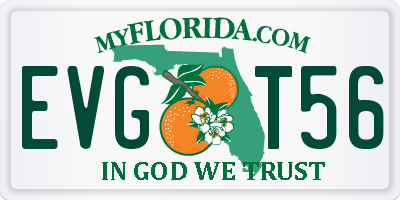 FL license plate EVGT56