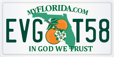 FL license plate EVGT58