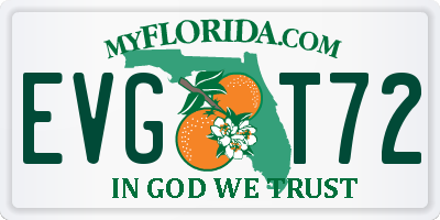 FL license plate EVGT72