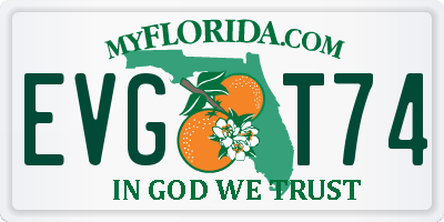 FL license plate EVGT74