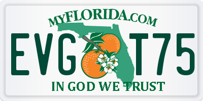 FL license plate EVGT75