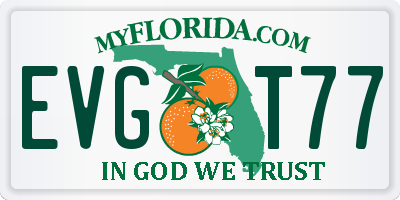 FL license plate EVGT77