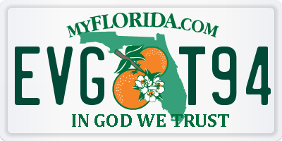 FL license plate EVGT94