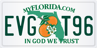 FL license plate EVGT96