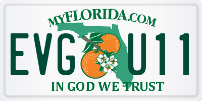 FL license plate EVGU11