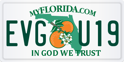 FL license plate EVGU19