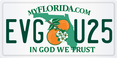 FL license plate EVGU25