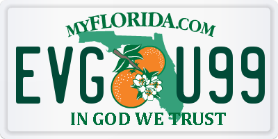 FL license plate EVGU99