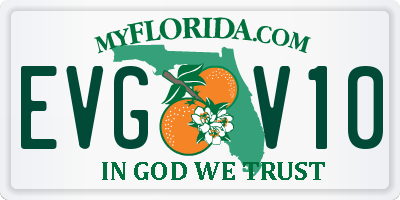 FL license plate EVGV10