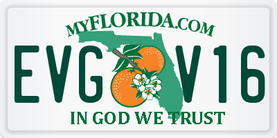 FL license plate EVGV16