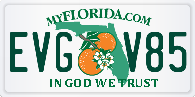 FL license plate EVGV85