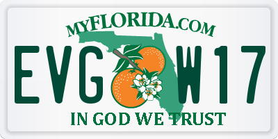FL license plate EVGW17