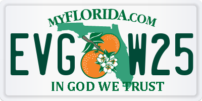 FL license plate EVGW25