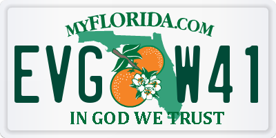 FL license plate EVGW41