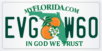 FL license plate EVGW60