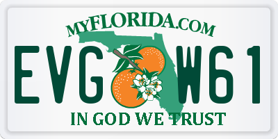 FL license plate EVGW61