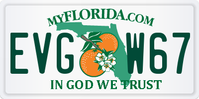 FL license plate EVGW67