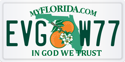 FL license plate EVGW77