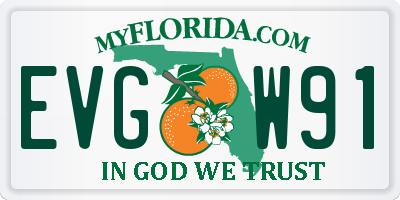 FL license plate EVGW91