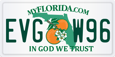 FL license plate EVGW96