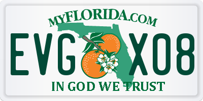 FL license plate EVGX08