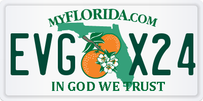 FL license plate EVGX24