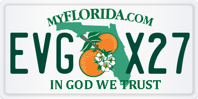 FL license plate EVGX27