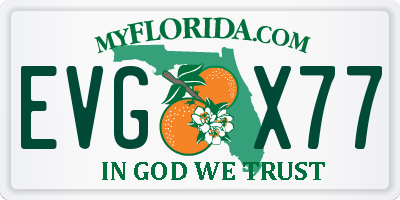 FL license plate EVGX77