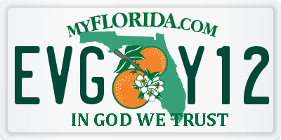 FL license plate EVGY12