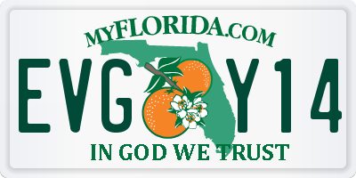 FL license plate EVGY14