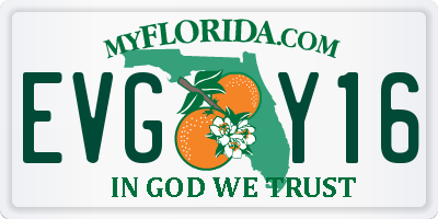 FL license plate EVGY16