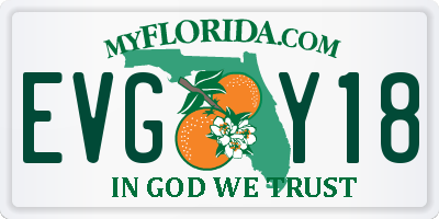 FL license plate EVGY18