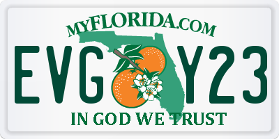 FL license plate EVGY23