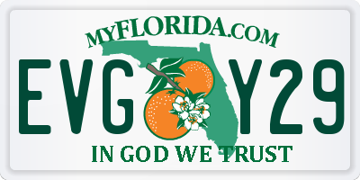 FL license plate EVGY29