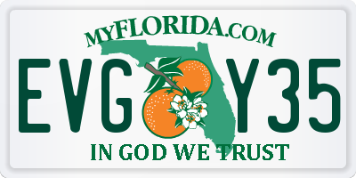 FL license plate EVGY35