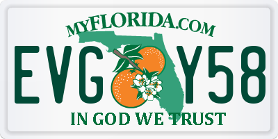 FL license plate EVGY58