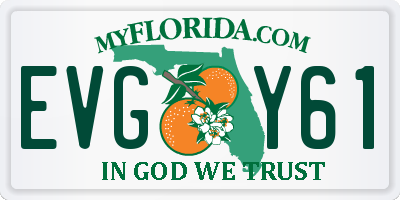 FL license plate EVGY61