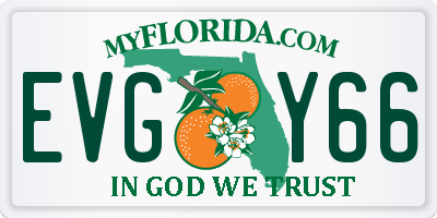 FL license plate EVGY66