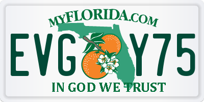 FL license plate EVGY75