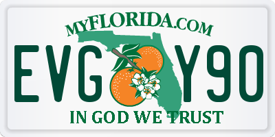 FL license plate EVGY90