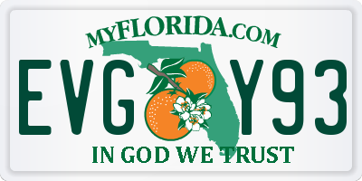 FL license plate EVGY93