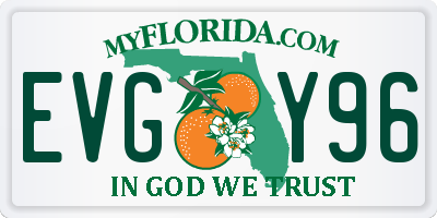 FL license plate EVGY96
