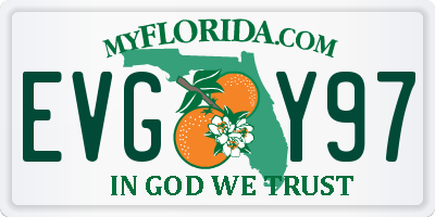 FL license plate EVGY97