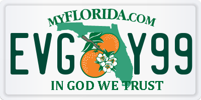 FL license plate EVGY99