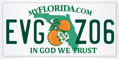 FL license plate EVGZ06